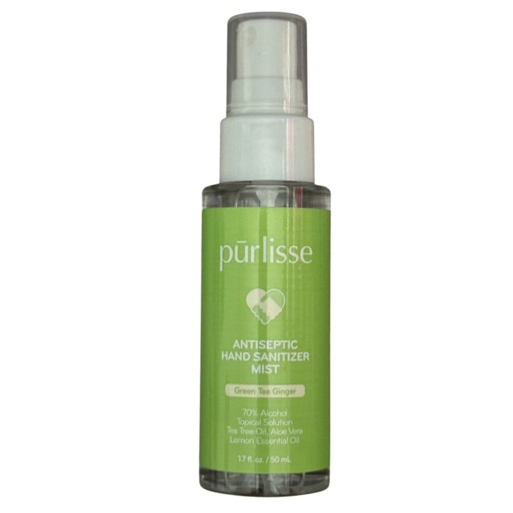 Purlisse Hand Sanitizer Mist Antiseptic Scented Green Tea Ginger 1.7oz/50mL